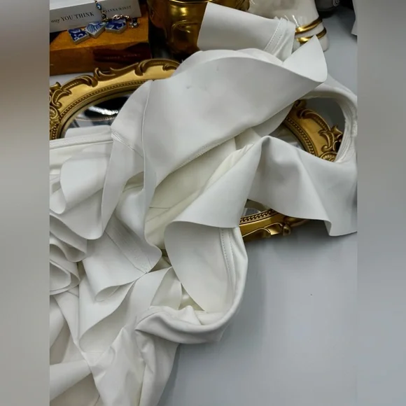 Zimmermann White Ruffled One Piece Swimsuit - Picture 15 of 16